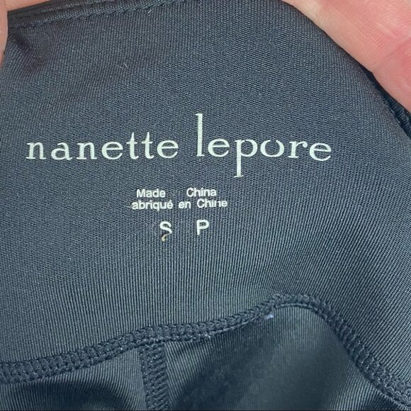 Nanette Lepore Black Mesh Panel Leggings High Rise Size Small Stretch High‎ Rise - Picture 8 of 12